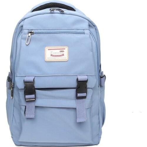 Women Student Cute Backpack Kawaii Waterproof Nylon School Bags Girl Fashion Buckle Backpacks Female Book Bag Ladies Simple New