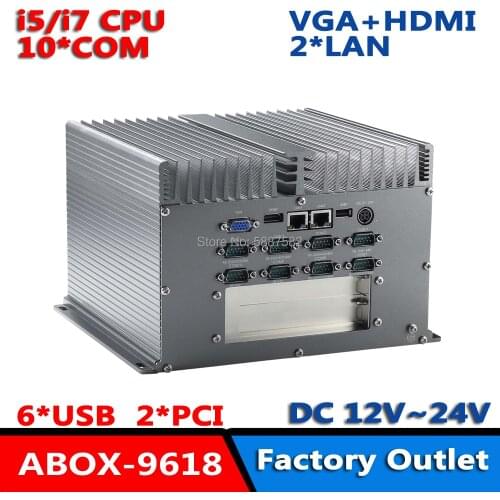 With 10COM 2PCI i3 i5 i7 Processor Modular Compact Fanless System Barebones