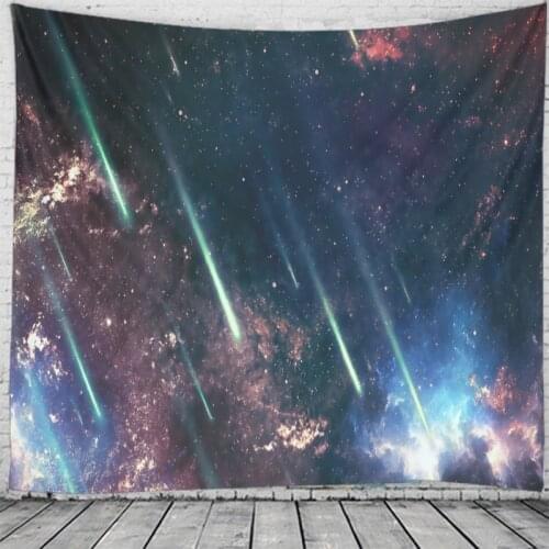 Shining Starry Sky Wall Tapestry Hanging Flower Psychedelic Tapestry Wall Hanging Decor Halloween Deco