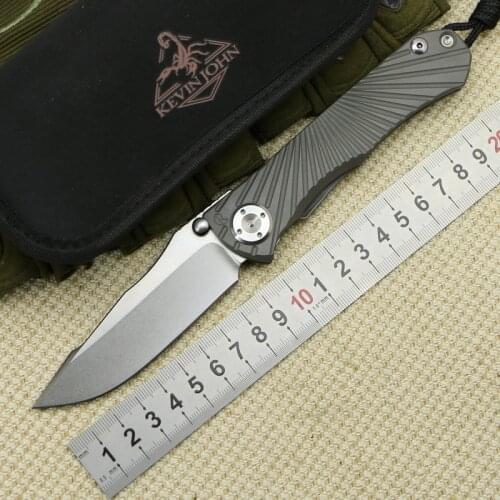 Kevin john Umnumzaan folding knife M390 blade titanium handle camping hunting survival pocket Kitchen fruit knives EDC tools