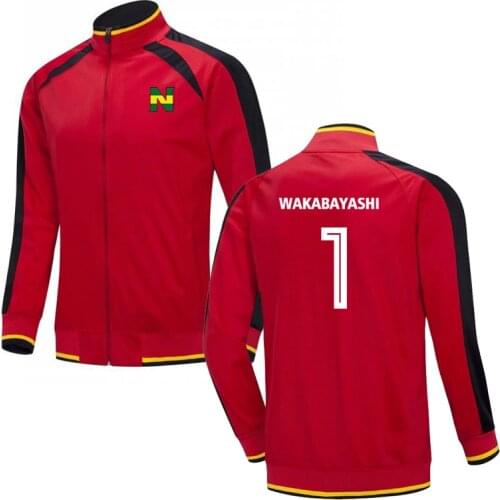 HOT Captain Tsubasa Soccer tracksuit Jersey Jacket Wakabayashi Sports Cycling training Kids Men Football Jersey Uniforms