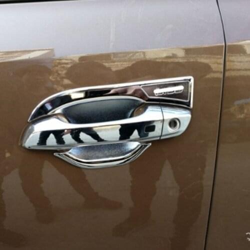 Carbon Fiber Style/Silver ABS Car Outside Door Handle Bowl Cup Frame Cover Trim Fit For Hyundai ix35 2018-2020