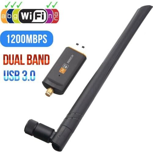 USB 3.0 1200Mbps Wifi Adapter Dual Band 5GHz 2.4Ghz 802.11AC RTL8812BU Wifi Antenna Dongle Network Card For Laptop Desktop