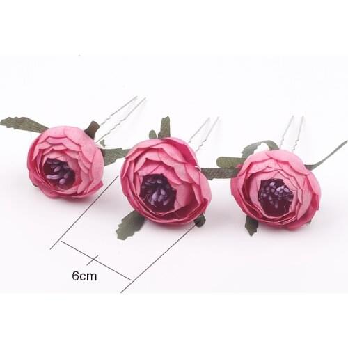Elegant Flower Hairpins For Women Wedding Hair Accessories Floral Hair Clips Girls Hair Barrettes Party Brooch Female