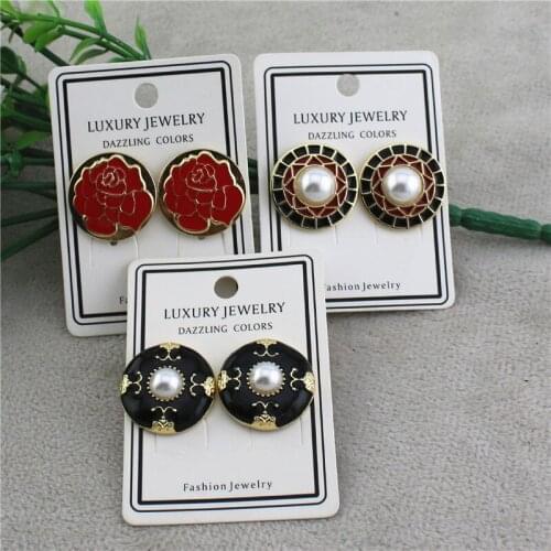 Treasure Antiques ~ 925 silver needle, antique, retro enamel flashing diamond earrings female