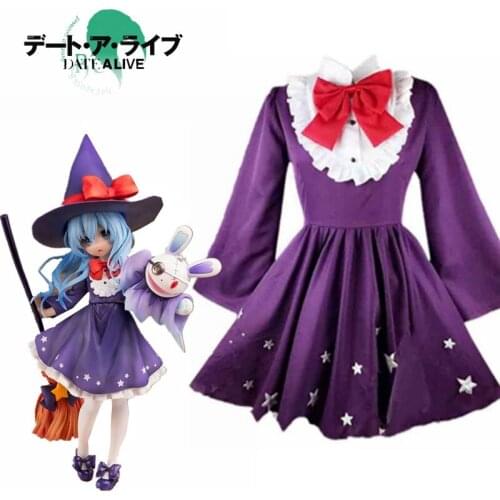 Anime DATE A LIVE Hermit Himekawa Yoshino Succuba Doll Dress Women Cosplay Costume Dress + Hat + Socks