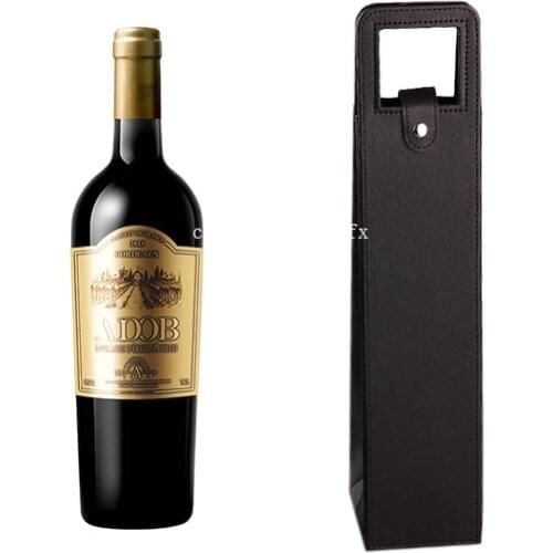 100pcs Red Wine Bottle Bags PU Leather Packaging Case Wine Bags Gift Storage Boxes With Handle Portable Bar Accessories