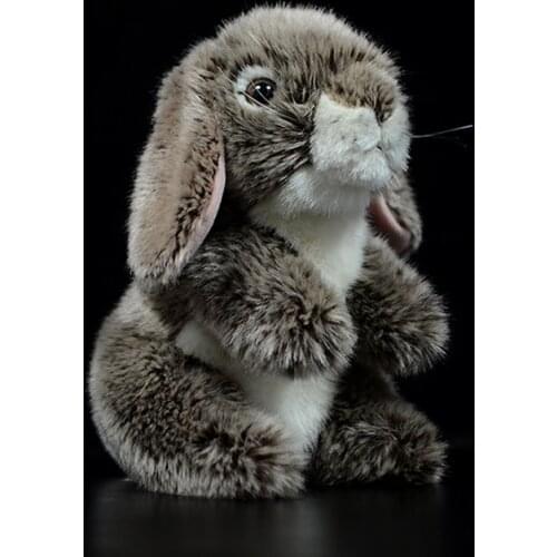 19cm Cute Holland Lop Eared Rabbit Dolls Simulation Lovely Brown Bunny Kawaii Animal Soft Stuffed Plush Toy Children Kids Gift