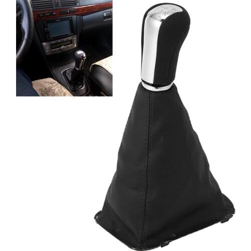 5 Speed Car PU Leather Gear Shift Knob Shifting Gear Cover Shift Gear Boot for Toyota Avensis T25 MK2 II 2003-2009