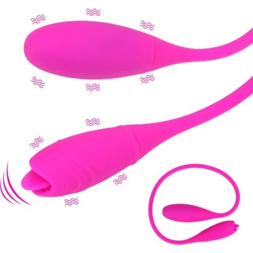 7 Speed Dual Ended Long Vibrator Butt Plug Double Head Tongue Vibrator Erotic Clitoris Stimulator Sex Toys for Women