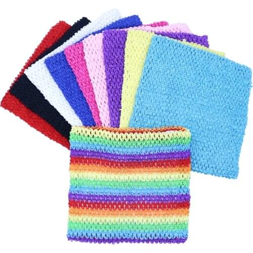 9X10 Inch Rainbow Crochet Tutu Tops with Lined Girls Baby Chest Wrap Apparel Sewing Knitting Fabric Bady Shower Birthday Gifts