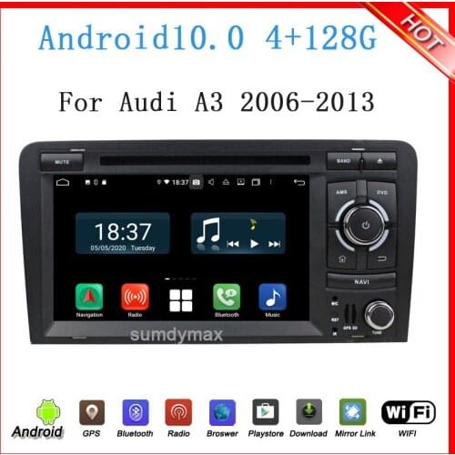 7" two din android 9.0 car gps player for A3 S3 2006-2012 with gps glonass TDA7851 audio stereo wifi DSP USB 4G+64GB