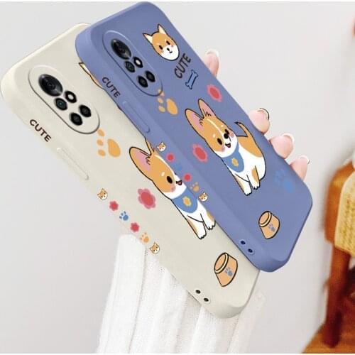 Pet Dog Lens Protection Case For Huawei Nova 8 7 Pro SE 6 SE Soft Liquid Silicone Phone Cover For 5 Pro 5Z 5I 5Ipro 5T 4 4E Case
