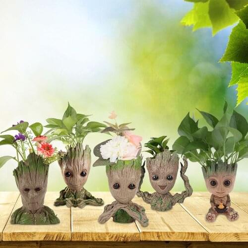 Baby Flowerpot Flower Pot Planter Figurines Tree Man Garden Planter Flower Pot Cute Model Toy Pen Pot Planters For Baby Kids