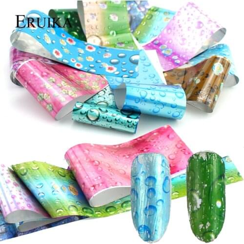 ERUIKA 16pcs/set Transparent Water droplets Nail Foil Art Transfer Sticker Water Decals Design Foil Nail Manicure Decoration