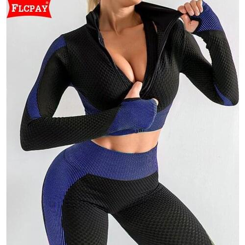 FLCPAY Womens Workout High Waist Tight Pants Legging Sports Bras Tops Plus Size Yoga Set Sexy Outfit Deep V Neck Jumpsuit Suit