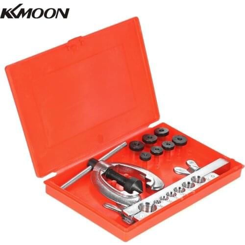 KKMOON 9pcs Double Pipe Flaring Tool Kit Set Tube Bender Pipe Repair Mechanic Brake Plumber Aluminium Copper Brass Flares