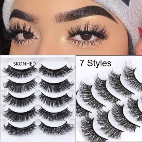 5 Pairs 3D Mink Hair False Eyelashes Natural Long Thick Eye Lashes Wispy Makeup Beauty Eyelash Extension Makeup Tools Maquillaje