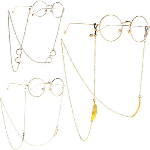 Imixlot Newest Non-slip Charm Beard Glasses Frames Feather Shape Glasses Chain Unisex Sunglasses Holder Neck Cord Strap Chain