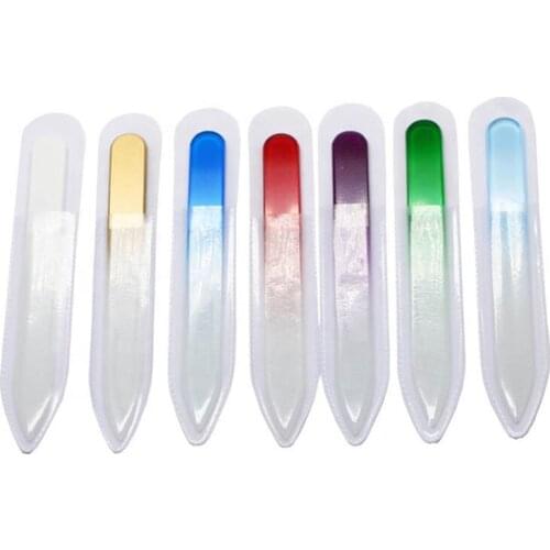 Nail Files Glass Durable Crystal File Nail Buffer Nail Care 5.5" /14CM Colorful 10pcs/lot NF014