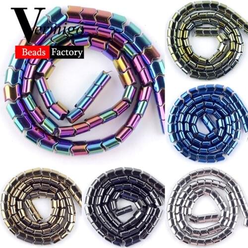 Wave Shape Blue Green Hematite Natural Stone Beads For Jewelry Making DIY Necklace Bracelet Spacer Beads 5*4mm 6*5mm 8*8mm 15"