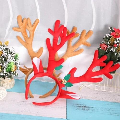 Christmas Decoration Deer Bell Large Antlers Christmas Head Hoop Buckle Xmas Party Suppliers Holiday Gifts LX8722
