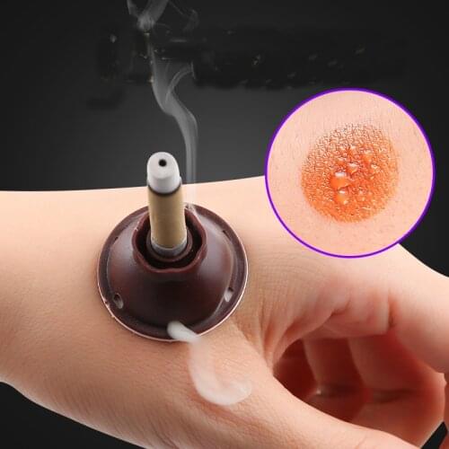 50pcs/set Mini Self-adhesive Acupuncture Massage Sticker Moxa Stick Moxibustion Smokeless Roll Artemisia Box Holder Roller Cream
