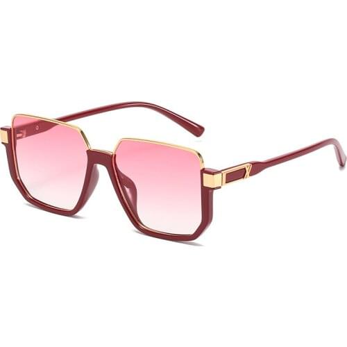 2021 New Style Quality Large Frame Square Sunglasses Changing Color Oversized Semimetal Sun Glasses Brand Design Vintage Shades