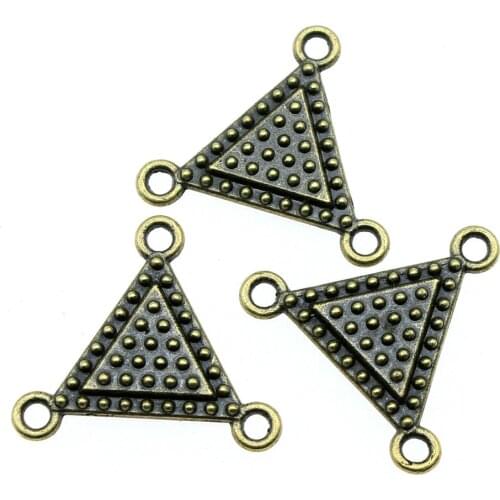 WYSIWYG 10pcs 25x22mm Charm Triangle Connector 2 Colors Triangle Connector Charms Triangle Connector Charm For Jewelry Making
