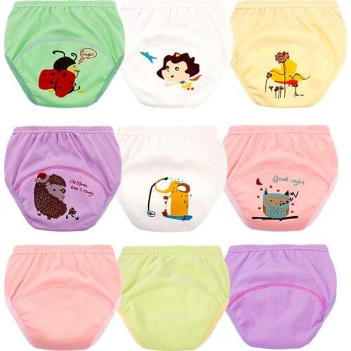 New Baby Girls Cartoon Training Pants 5 Layers Cotton Breathable Baby Boys Cloth Diapers Underwear Panties Washable Reuseable