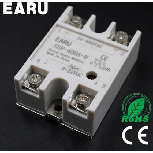 Solid State Relay SSR-40DA-H 40A SSR 40DA-H 3-32V DC TO 90-480V AC solid state Resistance Regulator