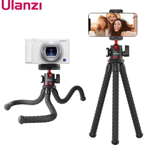 ULANZI MT-33 Mini Tripod with Cold Shoe Mount Ball Head Quick Release Plate for Smartphone Camera Live Vlog Video Camera Tripod