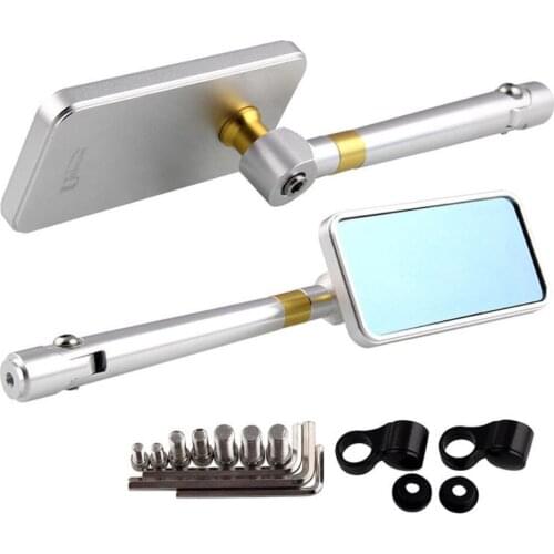 Universal CNC Aluminum Rearview Side Mirror Motorcycle Cruisers Dirt Bike 8/10mm pair Adapter