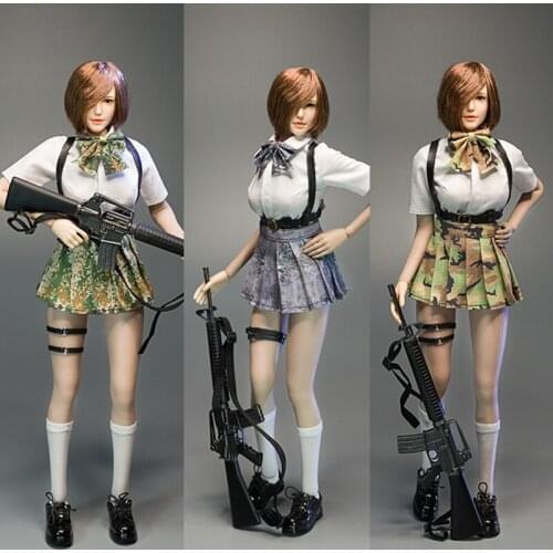 In stock cdtoys M015 1/6 female soldier tactical jk python uniform skirt pleated skirt armed girl suit