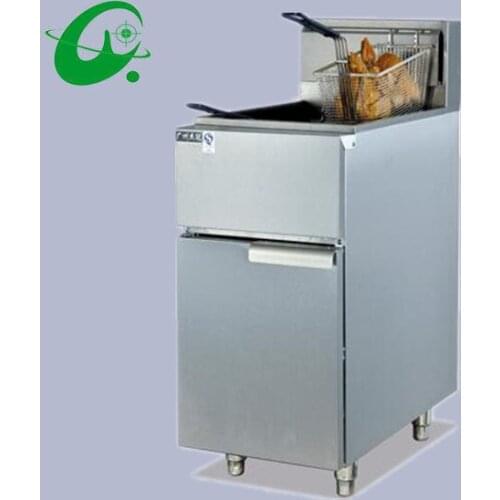 Vertical gas temperature fryer with 2tank fryer 2basket 30L French fries Duck Counter top Deep Fryer with temperature controller