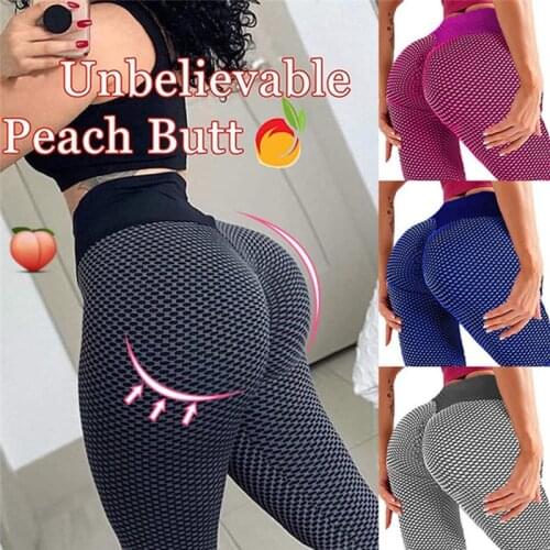 Yoga Leggings Womens Ruched Butt Lifting High Waist Yoga Pants Tummy Control Stretchy Workout Leggings Textured Booty Tights
