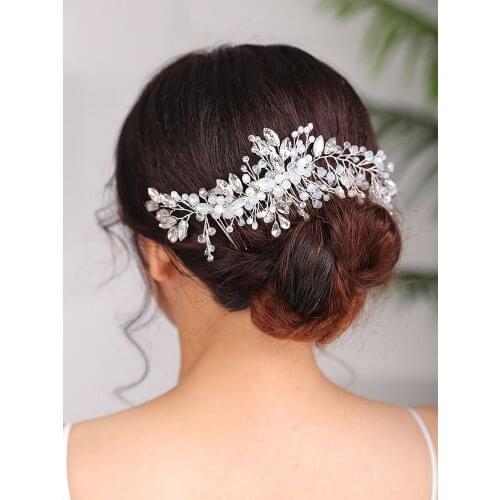 Hair accessories wedding Hair comb Silver Headband Trendy Headwear Handmade Hair Ornaments Bridal Rhinestone Headpiece for women