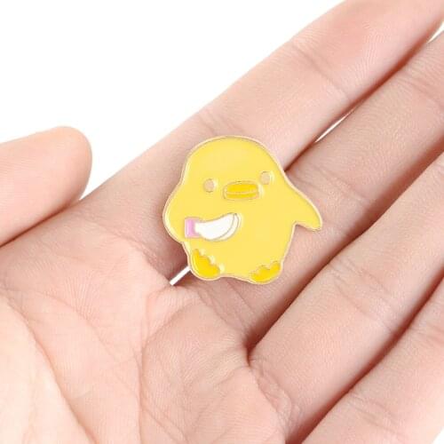Don't Kill My Vibe Dagger Chick Enamel Pin Cartoon Brooches Badge Shirt Backpack Animal Jewelry Lapel Pin Gift for Friends