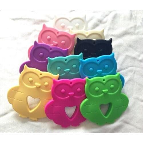 100pcs/lot Silicone Teething Owl - Chewing- Teething Fashion Necklace - Food Grade BPA FREE Free shipping