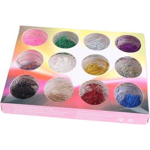 12x Nail Art Foil Set Glitter Charm Nail Transfer Sticker Decoration