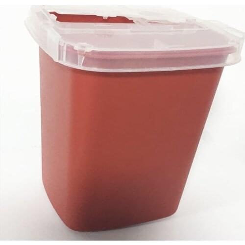 3PCS Red Tattoo Medical Plastic Sharps Container Biohazard Needle Disposal 1L Size Waste Boxes For Tattooing Artists