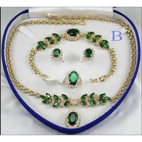 3 colors can choose FREE shipping>Bridal Fashion Jewellery "Women 's Necklace Bracelet Earring Ring Set(akk955)