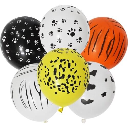30pcs/Lot Jungle Animal Balloons Dog Tiger Leopard Paws Print Latex Balloon for Kids Adult Birthday Party Decoration Baby Shower