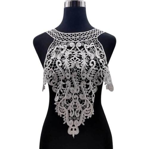 3d Cotton White Lace Fabric Collar For Needlework Embroidery Venise Lace Fabric Applique Guipure Diy Craft For Sewing The Dress