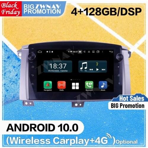 4+128G Carplay Android Screen Player For Toyota Land Cruiser 100 LC100 2002 2003 2004 2005 2006 2007 GPS Unit Radio Audio Stereo