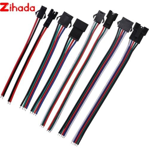 5/10/20/50pairs SM Male & Female JST Connector 2PIN 3PIN 4PIN 5PIN Wire Cable Pigtail Plug Connectors For Led Strip Tape Light