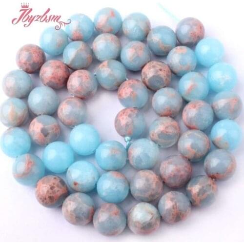 8mm Smooth Round Beads Multicolor Sea Sediment Stone Beads For DIY Necklace Bracelat Earring Jewelry Making 15" Free Shipping