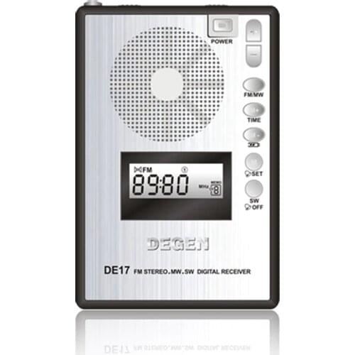 Degen DE17 FM Stereo MW SW LCD Radio DSP World Band Receiver Alarm Quarz Clock FM Radio A0904A