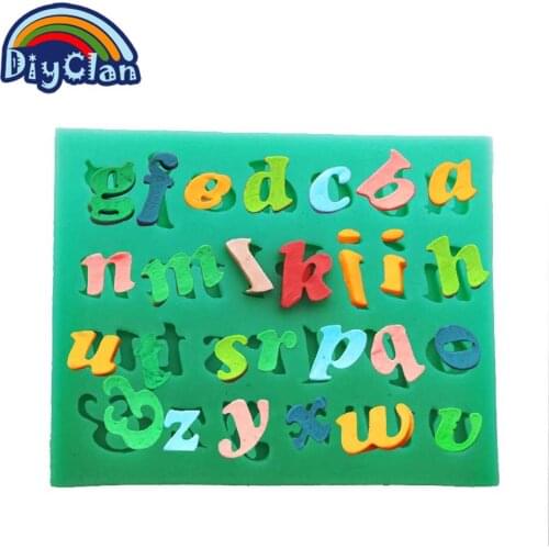 DIY silicone cake mold 26 letters cake decorating tools alphabet fondant mold sugar chocolate soap molds kitchen baking F0506ZM