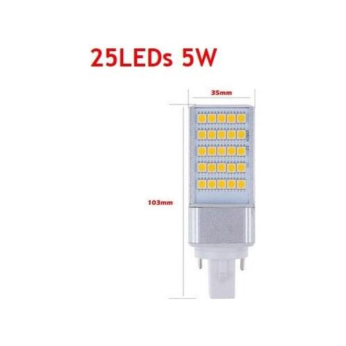 Energy saving 5W Horizontal Plug Lights E27 G23 G24 LED Corn Bulb Lamps SMD 5050 Chandelier table Lampadas Free delivery